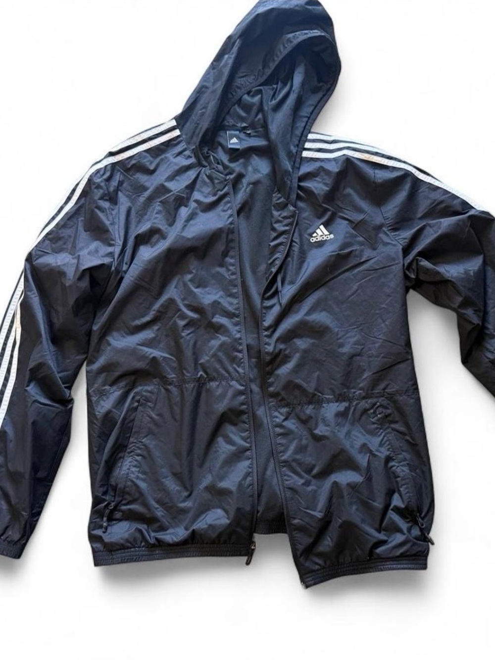 Adidas Navy Hooded Windbreaker Jacket